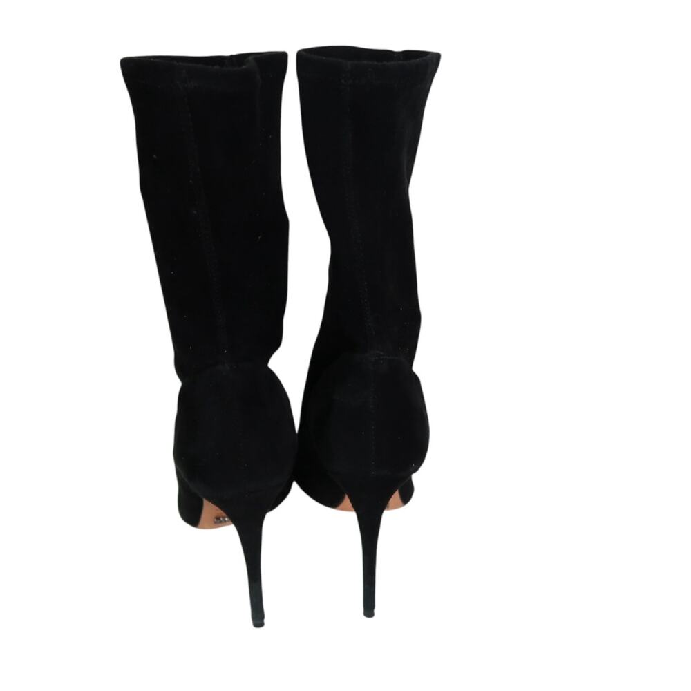 Schutz Black Mid Calf Stiletto Heel Sock Boots Leather 6.5 - Picture 5 of 7